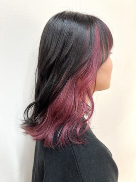 ルーム(Room) モーヴピンク/インナーカラー/外ハネボブ/韓国ヘア