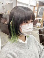 リッカ(RICCA)&nbsp;【インナーカラー】イエローグリーンウルフボブ♪