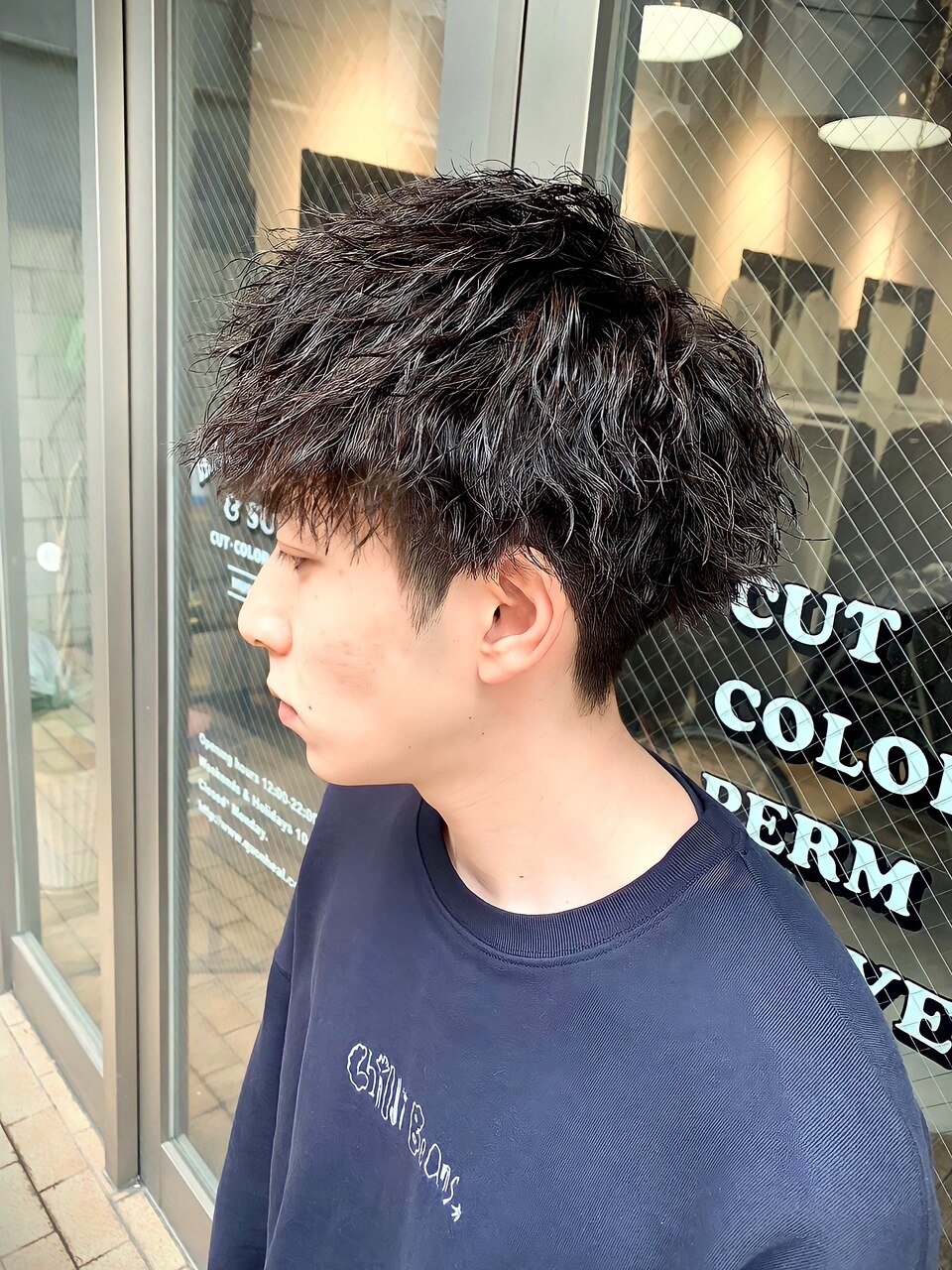 ツーブロ刈り上げ束感マッシュ×縦落ちツイストスパイラルパーマ ツーブロ刈り上げ束感マッシュ×縦落ちツイストスパイラルパーマ