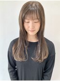 【FOLK】赤みなし透明感グレージュ☆似合わせ内巻きロング♪