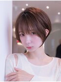 ショート/ダークアッシュ/髪質改善/シアーカラー/小顔/前髪/韓国