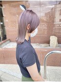 【ブリーチ】ラベンダーカラー/顔まわりウルフヘア