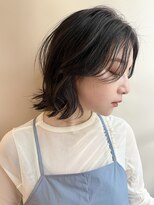 外ハネぱつっとボブ外ハネボブパーマ顔まわりレイヤーボブウルフ