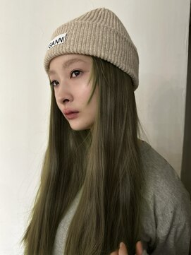 メゾンアクア 表参道(Maison ACQUA) ☆ブリーチなしダブルカラー オリーブ オリーブベージュ ボブ