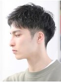 スパイキーショートビジネスショートツイストパーマ刈り上げ30代
