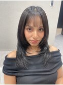 【レイヤーカット×ブルーブラック】