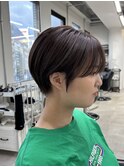 柔らかなベージュ　スッキリショート　博多ショート