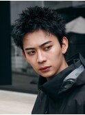 心斎橋スパイキーショートビジネスヘアフェザーショートパーマ