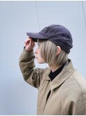 ハイトーングレージュ×ボブ/ブリーチありダブルカラー/表参道