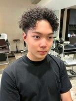 メンズファット バイ アプリーレ(Men's PHAT by Aprire)&nbsp;メンズヘアプードルパーマ刈り上げツーブロックショート20代30代