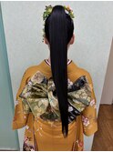 成人式・大人女子・夜会巻き・アップ・着付・クラシック・七五三