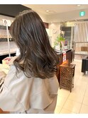 *こっくりグレージュ 透明感 セミロング 三宮美容室 神戸