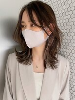サイン 渋谷(SIGN)&nbsp;インナーカラーレイヤーカットイヤリングカラーミディアムヘア