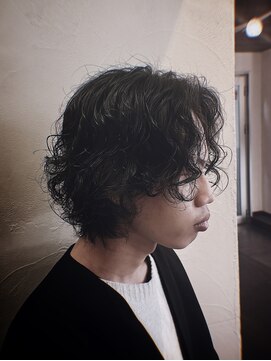 ヘアークリエイ トポライトウィロー 烏丸(Hair Create Polite willow) メンズロング ミディアム スパイラルパーマ