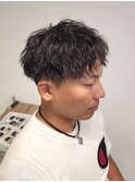 アップバング刈り上げショートツイストスパイラルパーマ