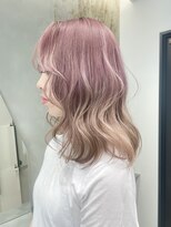 ソル 栄矢場町(SOL) ウェーブミディアムピンクカラーエンドカラールーツカラー