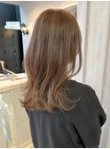 福山人気くすみベージュレイヤーカットセミロング似合わせカット