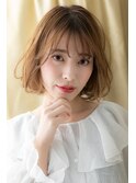 ■透明感カラーアプリコットオレンジAラインボブ37浦和10代20代
