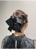 結婚式お呼ばれヘア　アップスタイル