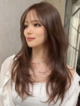 サイン 表参道(SIGN) 韓国ヘアーハッシュカットレイヤーカットグレージュブリーチ無し