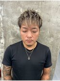 ホワイトメッシュ/ツイスト/ツイスパ/パーマ/メンズ/眉毛
