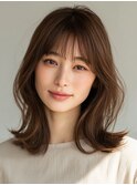顔まわりカット/ナチュラルレイヤー/くびれカット