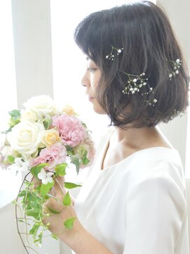 ヘアカフェ コトノハ(hair cafe Kotonoha) 【コトノハ】大人かわいいオン眉毛先パーマ揺れ小顔レトロボブ