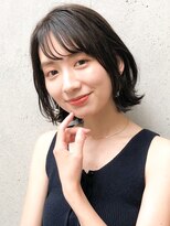 アグノス 青山(Agnos) 大人かわいい小顔フリンジウェーブココアブラウンショート