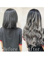 あるじゃんすー 天神店 ブラック×シルバー#シールエクステ#グラデーションカラー#天神