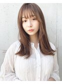 顔周りに可愛いニュアンス抜け感ヘアペールベージュ【riko立野】
