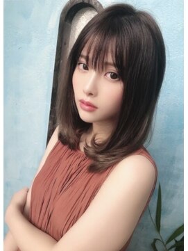 ロンドローズ 名古屋(Lond damaskRose) チョコレート 切りっぱなし イヤリングカラー 韓国ヘア 顔周り