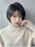 ショートボブ×アッシュ系ブラックカラー×BYKARTE TR