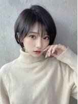 オリジンズヘアーセカンド 守谷店(Origins hair 2nd)&nbsp;ショートボブ×アッシュ系ブラックカラー×BYKARTE TR