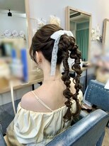 ファースト 祇園本店(first) 【ヘアセットサロンfrst】ポニーツインあみおろし♪