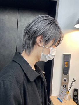 ギークス(GEEKS) 【GEEKS渋谷】シルバーグレージュ/メンズハイトーン/ウルフ/小顔