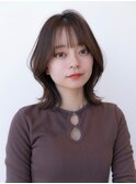 ミルクブラウン/20代30代大人かわいい/ミディアムレイヤー