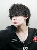 波巻きラウンドマッシュウルフ　波巻きパーマ