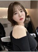 ミニウルフレイヤーカット顔周り前髪韓国ショートボブ/池袋