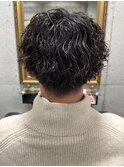 ホワイトグレージュミニウルフチェリーブラウンデジタルパーマ