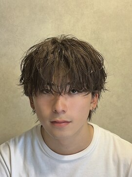 メンズカット リア(Men’s cut riah) メンズセンターパートニュアンスパーマ韓国ヘアフェザーショー