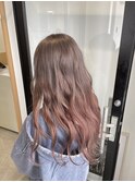 グラデーションミルクティーピンクベージュ