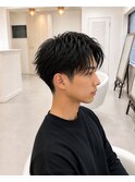 ツーブロックマッシュ短髪メンズアップバング/東伏見