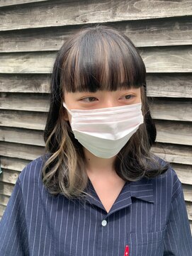 ロア 福岡天神本店(LORE) 前髪.サイドインナーカラー☆ホワイトベージュ/nana