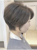 大人可愛い20代30代40代ひし形ショートボブ黒髪前下がり小顔丸み