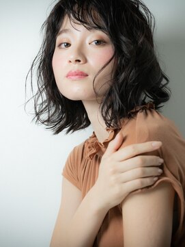 モッズヘア 越谷(mod's hair) 大人かわいい黒髪くせ毛風大人ボブウルフw越谷20代30代40代