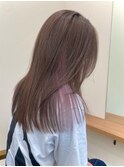 グレージュ×ピンクパープルインナーカラー