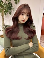 ボタン シブヤ(VOTAN SHIBUYA) 韓国ヘア/くびれヘア/前髪あり/顔まわりカット/ピンクブラウン