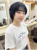ショートボブ×ブルーブラック