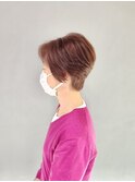 グラデーションショート×ピンクベージュ