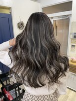 エトラ 渋谷店(etora)&nbsp;小顔 ネビージュ　グレージュハイライトカラー◎